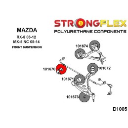P101670B : Douilles polyuréthane pour barre anti-roulis avant pour RX-8, Mazda MX-5 NC III (05-14) NC