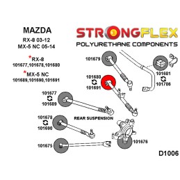 P101691B : Douilles de bras inférieurs arrière pour Mazda MX-5 NC III (05-14) NC