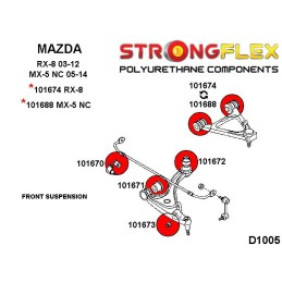P106178A : Silentblocs de suspension avant KIT SPORT pour Mazda MX-5 NC III (05-14) NC