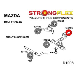 P101695A : Bras inférieurs avant - bagues arrière SPORT pour Mazda RX-7 FD III (92-02) FD