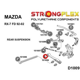 P101698A : Bras inférieurs arrière - bagues intérieures SPORT pour Mazda RX-7 FD III (92-02) FD