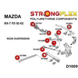 P106183A : Silentblocs de suspension arrière KIT SPORT pour Mazda RX-7 FD III (92-02) FD