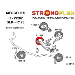 P111858B : Bras inférieurs avant - silentblocs avant / arrière pour Mercedes C W202, SLK, CLK W202 (93-01)