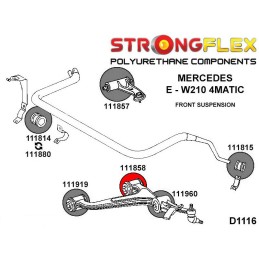 P111858B : Bras inférieurs avant - silentblocs avant / arrière pour Mercedes C W202, SLK, CLK W202 (93-01)