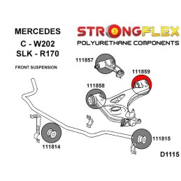 P111859A : Bras inférieurs avant - bagues arrière SPORT pour Mercedes Classe C W202, SLK, CLK W208 W202 (93-01)