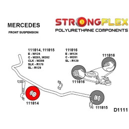 P111814B : Barre stabilisatrice avant - bagues intérieures pour Mercedes Classe C, Classe E, CLK, SLK, SL W202 (93-01)