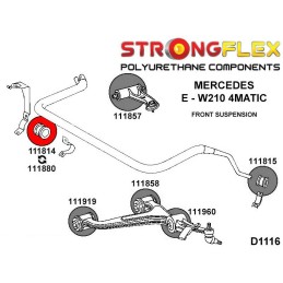 P111814B : Barre stabilisatrice avant - bagues intérieures pour Mercedes Classe C, Classe E, CLK, SLK, SL W202 (93-01)