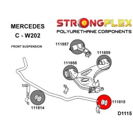 P111815B : Barre antiroulis avant - bagues extérieures pour Mercedes Classe C 190, W201, Classe E W124, W210, CLK, SLK, SL W202 