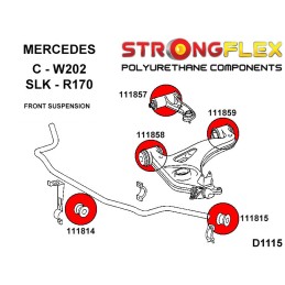 P116253B : Silentblocs de suspension avant KIT pour Mercedes Classe C W202, SLK R170, CLK W208 W202 (93-01)