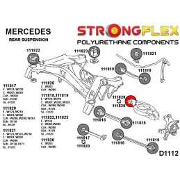 P111820B : Bras de contrôle de la voie arrière - bagues intérieures 33mm pour Mercedes W203 (00-07)