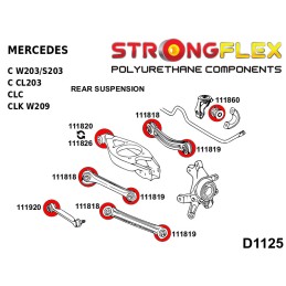 P116255B : Bagues de suspension arrière KIT pour Mercedes CLC, CLK, Classe C W203 W203 (00-07)