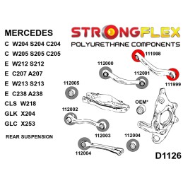 Bras inférieurs arrière - bagues intérieures/extérieures SPORT W204 RWD