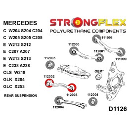 Bras inférieurs arrière - bagues intérieures/extérieures SPORT pour Mercedes W204 RWD