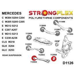 P112004A : Douilles de bras inférieurs arrière SPORT pour Mercedes W204 RWD