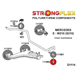 P111882B : Douilles de liaison de l'arceau antiroulis avant pour Mercedes Classe E W210 /S210 W210 RWD