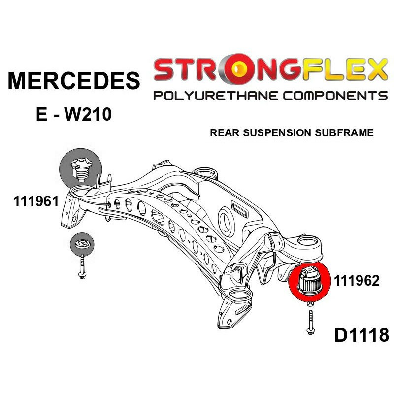 Rear subframe rear polyurethane bushes
