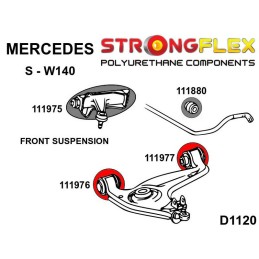 Bras inférieurs avant - bagues en polyuréthane avant/arrière SPORT W140 (91-98)