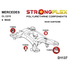 P116267B : Bagues de suspension complètes KIT, Classe S W220, Mercedes CL C215 W220 RWD