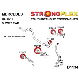 P116261B : Bagues de suspension avant KIT pour Mercedes CL C215, Classe S W220 W220 RWD