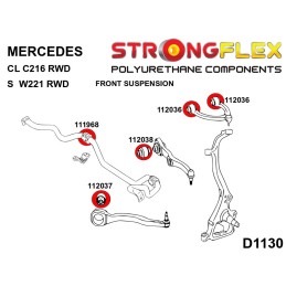 P116269A : Bagues de suspension complètes KIT SPORT Mercedes CL C216, Classe S W221 W221 RWD