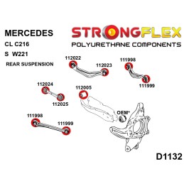 P116269A : Bagues de suspension complètes KIT SPORT Mercedes CL C216, Classe S W221 W221 RWD