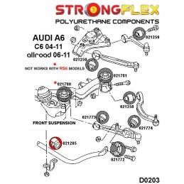 P021285A : Bagues de barre antiroulis avant SPORT pour Audi, Porsche Macan, Seat, Skoda, VW B5 (95-01) FWD