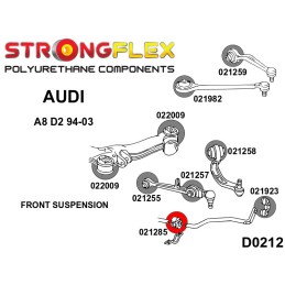 P021285B : Silentblocs de barre antiroulis avant pour Audi, Porsche Macan, Seat, Skoda, VW B5 (95-01) FWD