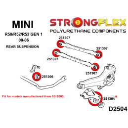P256206B : KIT de bagues de suspension pour Mini R50,R52,R53 Mini R50/R52/R53 (00-06)