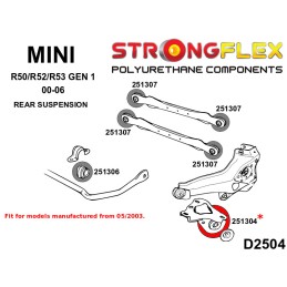 P251304B : Douilles de bras de liaison arrière 60mm, Mini R50/R52/R53 Mini R50/R52/R53 (00-06)