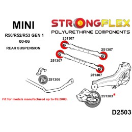 P251307B : Bagues de bras transversaux arrière, Mini Mini R50/R52/R53 (00-06)