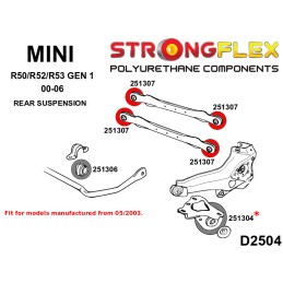 P251307B : Bagues de bras transversaux arrière, Mini Mini R50/R52/R53 (00-06)
