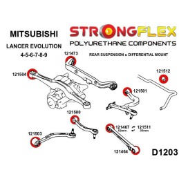 P126140B : Bagues de suspension arrière KIT pour Lancer Evolution IV, V, VI IV / V / VI (96-01)