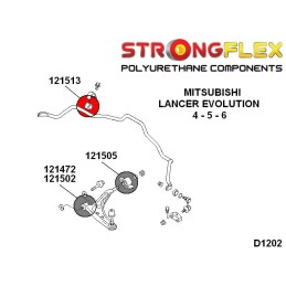 P121513B : Bagues de barre antiroulis avant, Lancer Evolution IV, V, VI IV / V / VI (96-01)