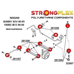 P286101B : KIT de bagues de suspension complètes pour 100NX, Sunny N14 NX (90-94)