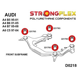 P221763B : Bagues de sous-châssis avant pour Audi A4, A6, Seat Exeo B5 (95-01) FWD