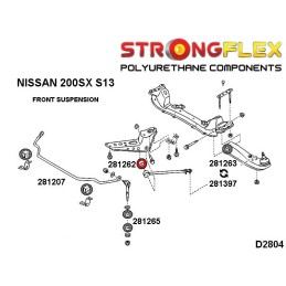 P281262B : Douilles pour bras de rayon inférieur avant et châssis, Nissan 200SX, 300ZX, Skyline V (88-93) S13