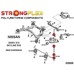 P281269B : Douilles pour barre anti-roulis arrière pour Nissan Z IV, Skyline V (88-93) S13