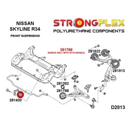 P281400B : Douilles de barre anti-roulis avant, Nissan 200SX, Skyline VI (94-99) S14