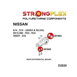 Support de différentiel arrière - bagues avant/arrière, pour Nissan 200SX, Skyline, 300ZX VI (94-99) S14
