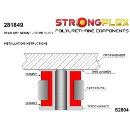 Support de différentiel arrière - bagues avant/arrière, pour Nissan 200SX, Skyline, 300ZX VI (94-99) S14