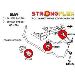 P036086B : Silentblocs de suspension avant KIT pour BMW Série 1, Série 3, X1 E84, Z4 E89 E81 E82 E87 E88