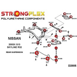P286083B : Kit de bagues de suspension arrière pour Nissan Skyline R32, 200SX S13 R32 (89-94) AWD