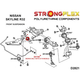 P281788B : Bras de rayon inférieurs avant et bagues de châssis pour Skyline GT-R R32 (89-94) AWD