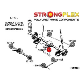 P131607B : Douilles de barre anti-roulis arrière, pour Opel Ascona B, Manta B B (75-81)