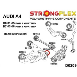 P021968A : Bras inférieurs arrière - bagues extérieures SPORT pour Audi A4 B6/B7, Seat Exeo B6 (01-05) FWD