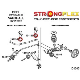 P131139B : Douilles de tige de réaction 18-24mm, Corsa A, Corsa B, Tigra A, Combo B (93-05)