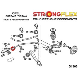 P131583B : Barre d'accouplement avant et bagues de châssis 58 mm, Opel Tigra A, Corsa B B (93-00) S93
