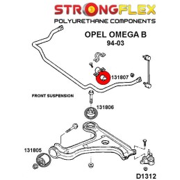 P131807B : Douilles de barre anti-roulis avant pour Opel Omega B B (94-99)