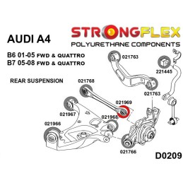 P021969A : Douilles extérieures de réglage du pincement arrière SPORT pour Audi A4 B6/B7, Seat Exeo B6 (01-05) FWD