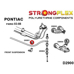 P290001B: Silentblocs pour barre stabilisatrice avant, Pontiac Fiero Fiero 83-87